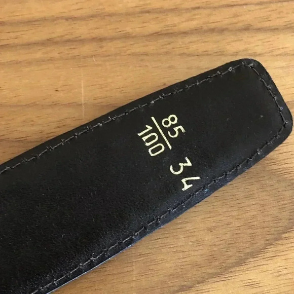 Crocodile leather Belt Nailhead Buckle Made in Italy Designer Black Women's 34" - Picture 7 of 7